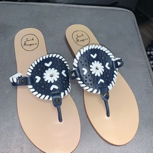 Navy Blue Jack Roger Sandals